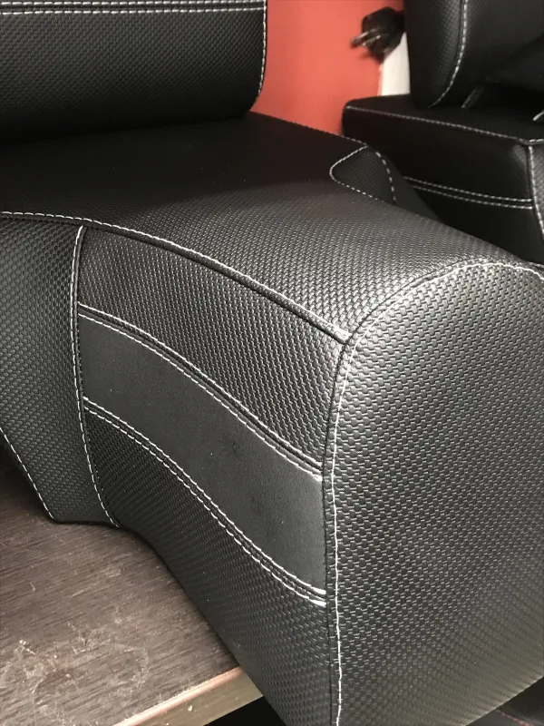 Upholstery seat black closeup