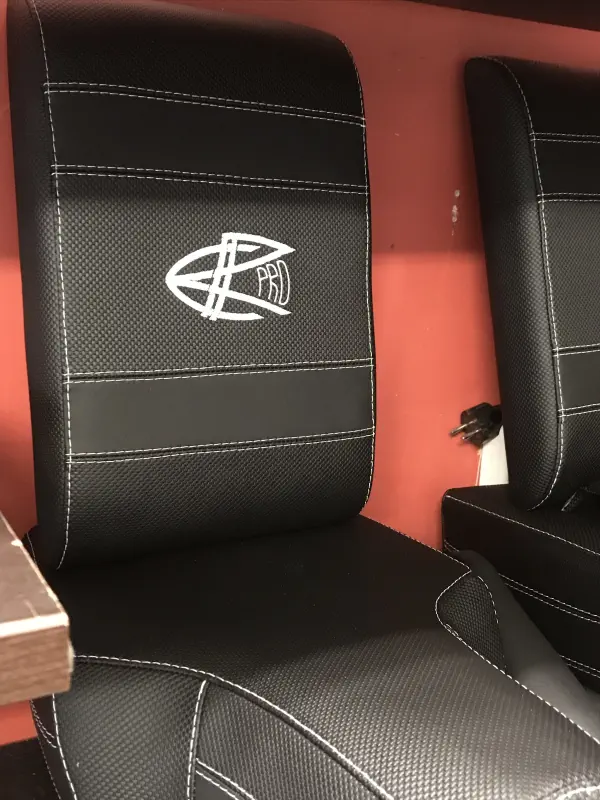 Upholstery seat black closeup