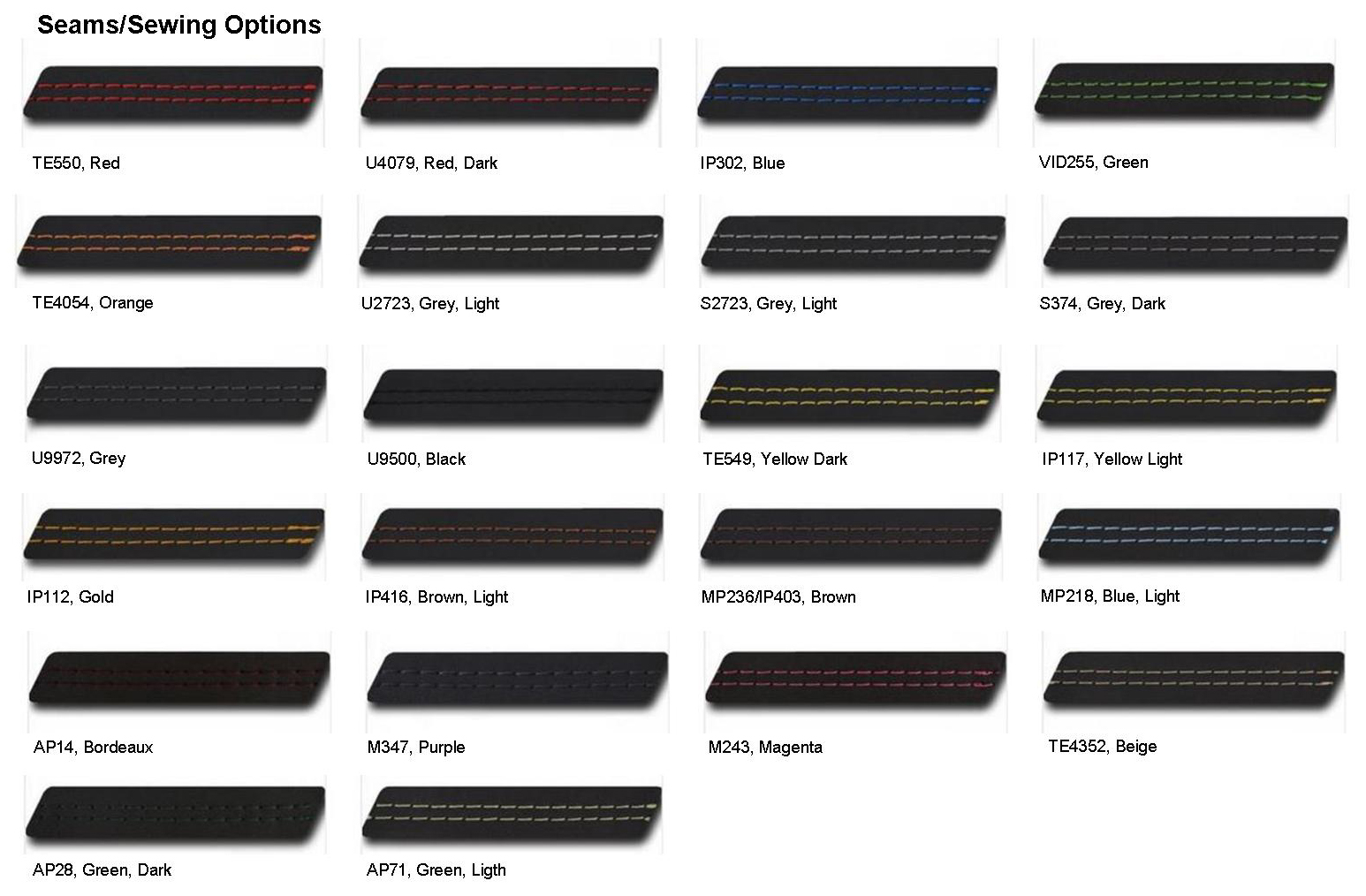 Seams samples